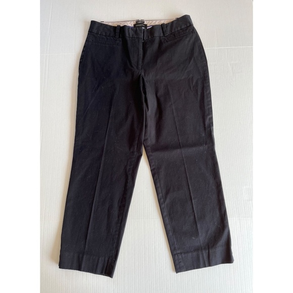 Talbots Perfect Crop Black Pants Twill High Rise Trousers Coastal Pockets Size 8 - Picture 1 of 12